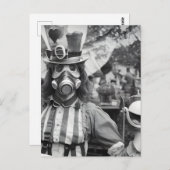 Gasmaskervrouw in het Briefkaart van de Tea Party (Voorkant / Achterkant)