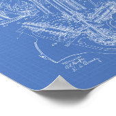 Gasmotorklep 1916 — Kunstblauwdruk voor patenten Poster (Hoek)