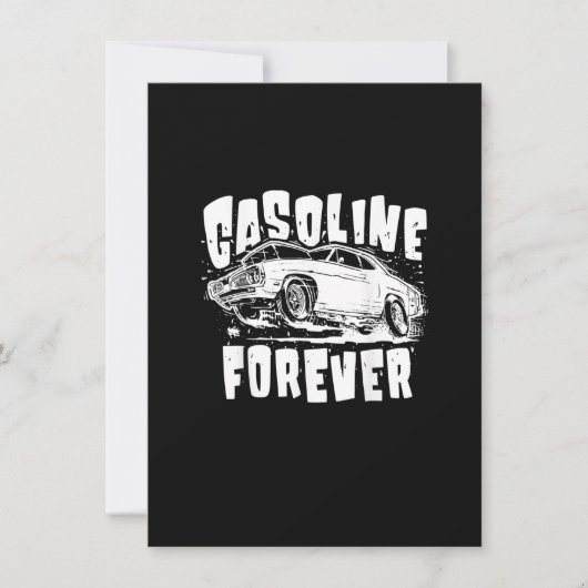 Gasoline Forever Funny Gas Cars T - shirts Kaart (Voorkant)