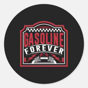 Gasoline Forever Gas Cars Ronde Sticker