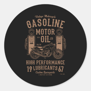 Gasoline-motorolie Ronde Sticker