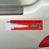 Gasoline Powered Donkey Rocket Bumpersticker (Op auto)