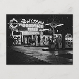 Gasoline Station Hollywood California  1942 Briefkaart