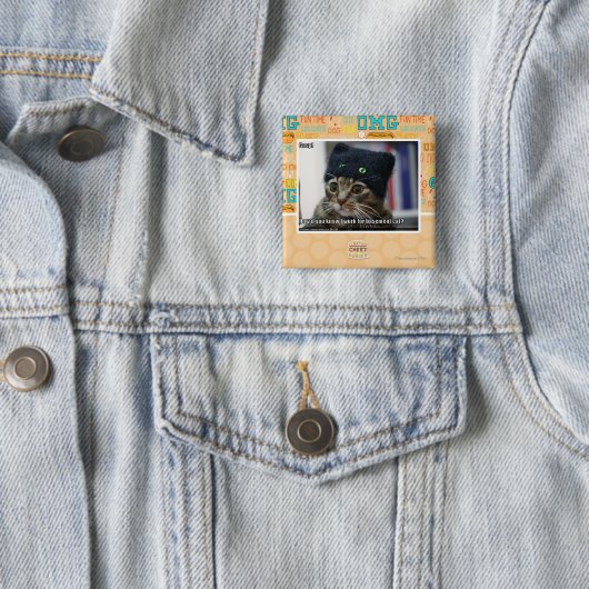 Gasp! Vierkante Button 5,1 Cm (In situ)