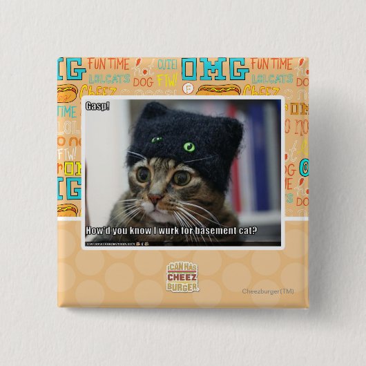 Gasp! Vierkante Button 5,1 Cm (Voorkant)