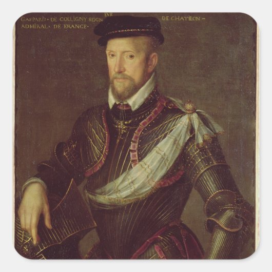 Gaspard II van de Franse admiraal Coligny Vierkante Sticker (Voorkant)