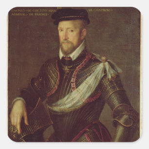 Gaspard II van de Franse admiraal Coligny Vierkante Sticker