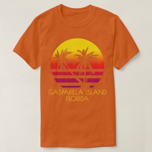 Gasparilla Island Beach Florida Tropische palmboom T-shirt (Design voorkant)