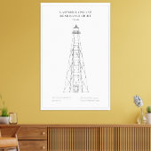 Gasparilla Island Rear Range Light - Florida - BD Canvas Afdruk (Insitu (Woonkamer))