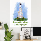 Gasparilla Island Rear Range Light - Florida Poster (Thuiskantoor)