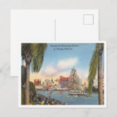 Gasparilla piratenschip dat de haven binnenvaart Briefkaart (Voorkant / Achterkant)