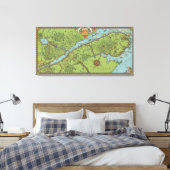 Gaspe Peninsula, Canada Map Canvas Afdruk (Insitu (Slaapkamer))