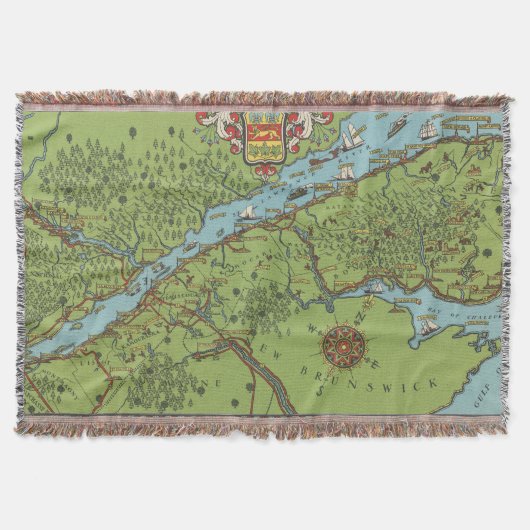 Gaspe Peninsula, Canada Map Deken (Voorkant)