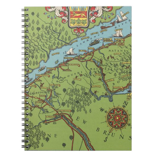 Gaspe Peninsula, Canada Map Notitieboek (Voorkant)