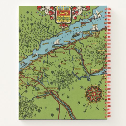 Gaspe Peninsula, Canada Map Notitieboek (Achterkant)