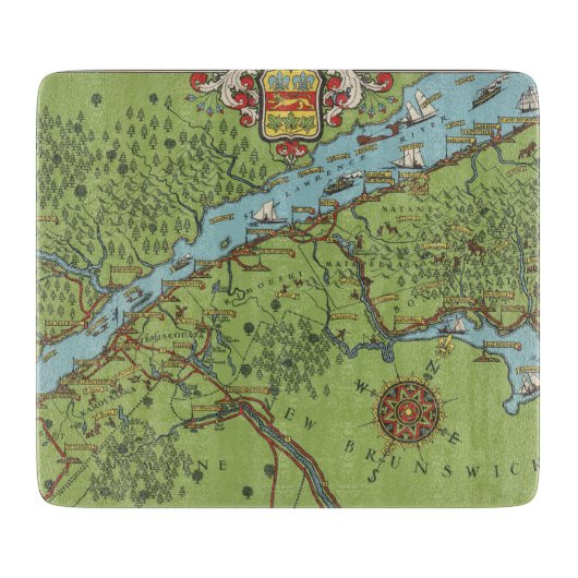 Gaspe Peninsula, Canada Map Snijplank (Voorkant)