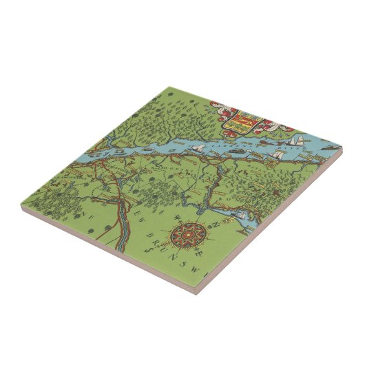 Gaspe Peninsula, Canada Map Tegeltje (Zijkant)