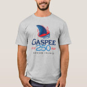 Gaspee250 Verbrandend schip op lichtbkgd T-shirt (Voorkant)