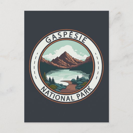 Gaspésie Nationaal Park Canada Badge Briefkaart (Voorkant)