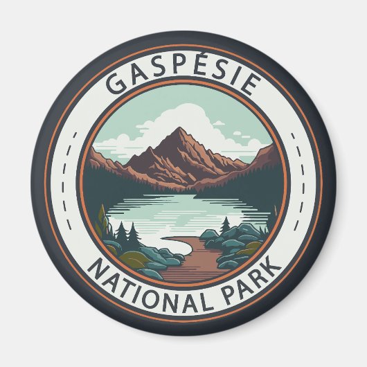 Gaspésie Nationaal Park Canada Badge Magneet (Voorkant)