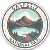 Gaspésie Nationaal Park Canada Badge Sticker (Voorkant)