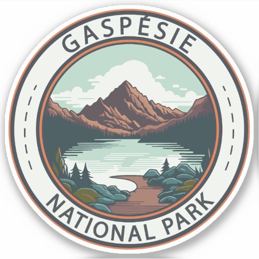 Gaspésie Nationaal Park Canada Badge Sticker (Voorkant)