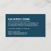 Gaspictogram, gasingenieur en -leverancier visitekaartje (Achterkant)