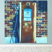  gaspomp Acryldruk Canvas Afdruk (Insitu (Houten vloer))