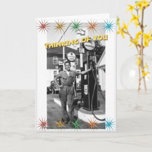 Gaspomp denkt aan uw Kaart (Gele Bloem)