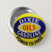  gaspomp Dixie-olie Gasoline warmloopera Ronde Button 7,6 Cm (Voorkant /achterkant)