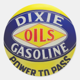  gaspomp Dixie-olie Gasoline warmloopera Ronde Sticker