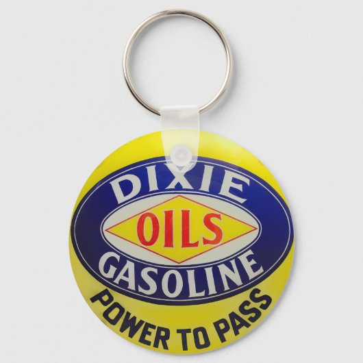  gaspomp Dixie-olie Gasoline warmloopera Sleutelhanger (Voorkant)