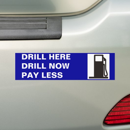 gaspomp, DRILL HEREDRILL NOWPAY MINDER Bumpersticker (Op auto)