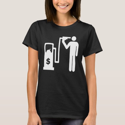 Gaspomp met hoge gasprijzen t-shirt (Voorkant)
