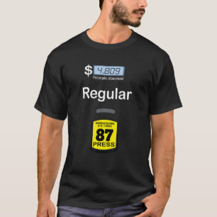 Gaspomp met normaal kostuum blauw normaal gas t-shirt
