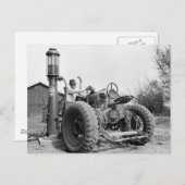 gaspomp op het Boerderij, 1940 Briefkaart (Voorkant / Achterkant)