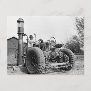 gaspomp op het Boerderij, 1940 Briefkaart