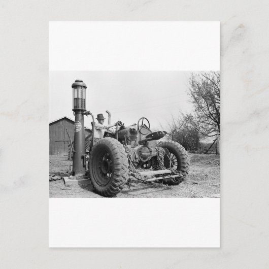 gaspomp op het Boerderij, 1940 Briefkaart (Voorkant)