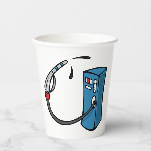 Gaspomp Papieren Bekers (Voorkant)