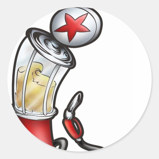 Gaspomp Ronde Sticker (Voorkant)