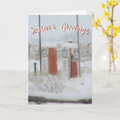 gaspompen in Wenskaarten met sneeuwkerst Kaart (Gele Bloem)