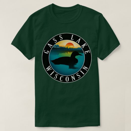 Gass Lake Wisconsin Loon T-shirt (Design voorkant)