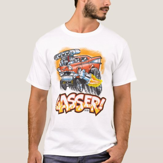 Gasser hot-roodontwerp t-shirt (Voorkant)