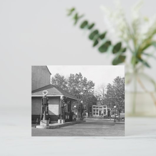 Gasstation 1925 briefkaart (Staand voorkant)