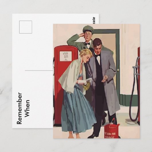  gasstation briefkaart (Voorkant / Achterkant)