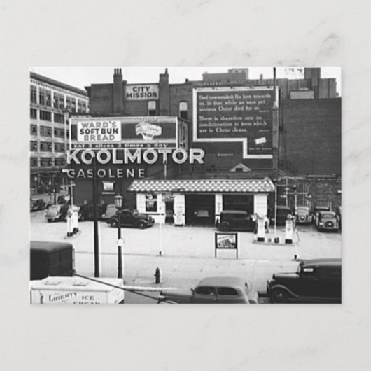 Gasstation Cleveland Ohio  Foto Briefkaart (Voorkant)