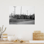 Gasstation en -auto's 1925 poster (Keuken)