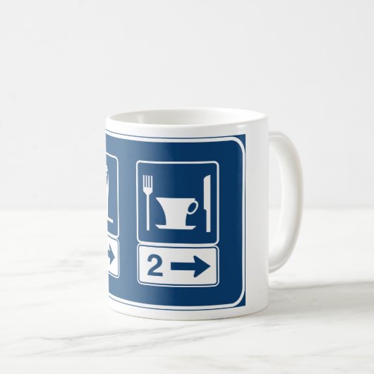 Gasstation en Diner Road Sign Koffiemok (Voorkant rechts)