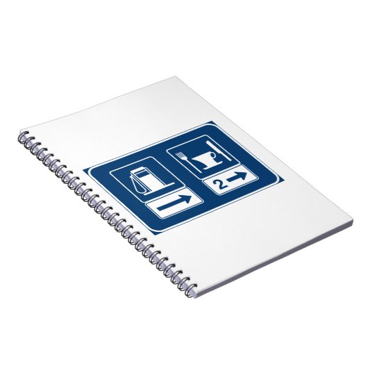 Gasstation en Diner Road Sign Notitieboek (Rechterzijde)