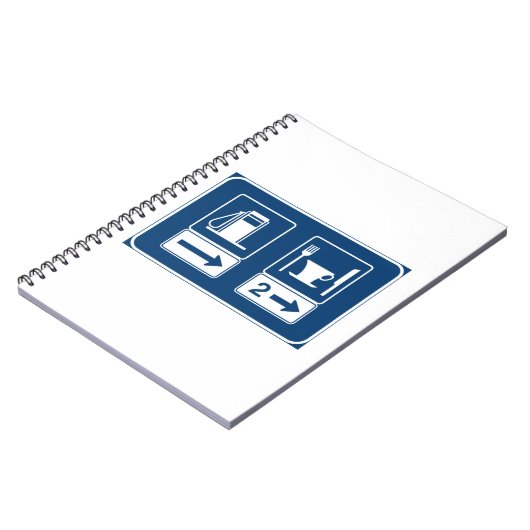 Gasstation en Diner Road Sign Notitieboek (Linkerzijde)